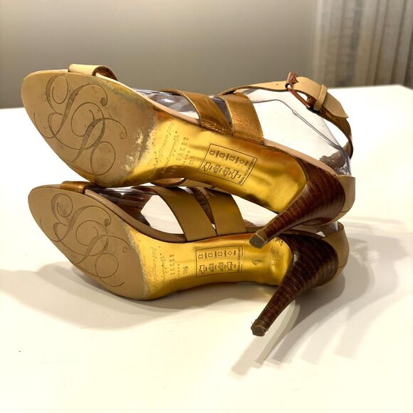 Ted Baker Women's Adilina Rose Gold Ankle Strap Heeled Sandals Size 39.5 US Sz 9 - Picture 7 of 8